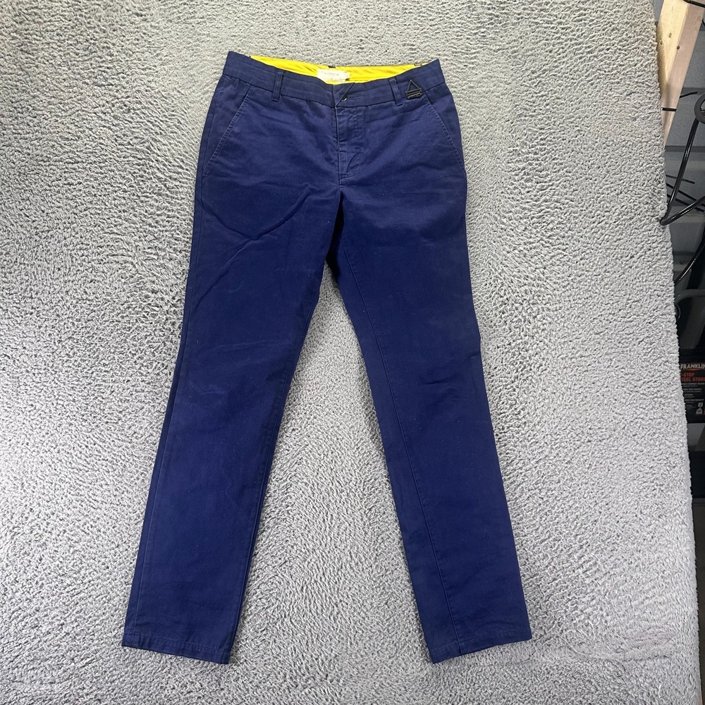 Elevenparis Charlie Pant Mens 30x32 Blue Cotton Chino Straight Business Preppy